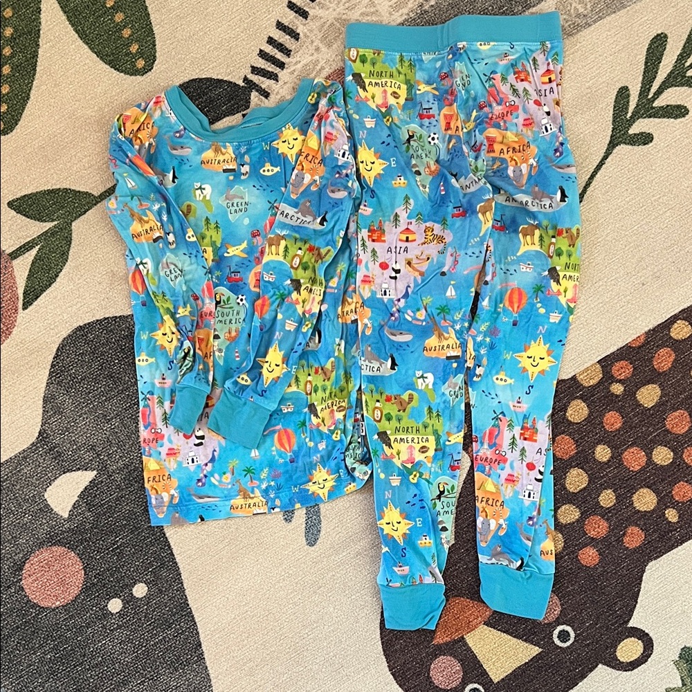 Little Sleepies Explore the World two piece pajamas